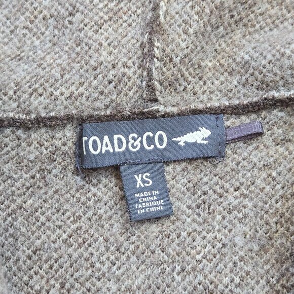 Toad & Co Heartfelt Merino Wool Hoodie XS Brown & Tan - Picture 2 of 10